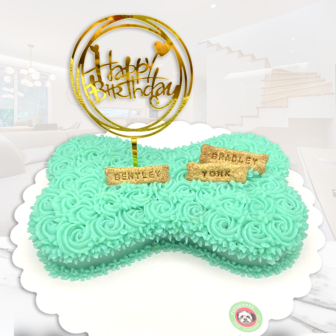 Big Dog Cake Bone-Shaped Roses Design