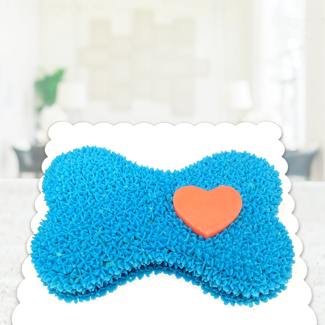Big Dog Cake Bone-Shaped Heart Design