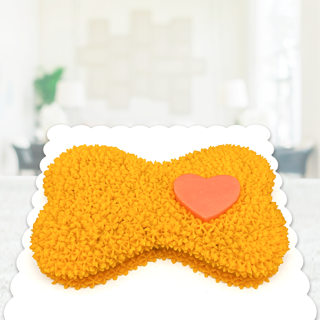 Big Dog Cake Bone-Shaped Heart Design