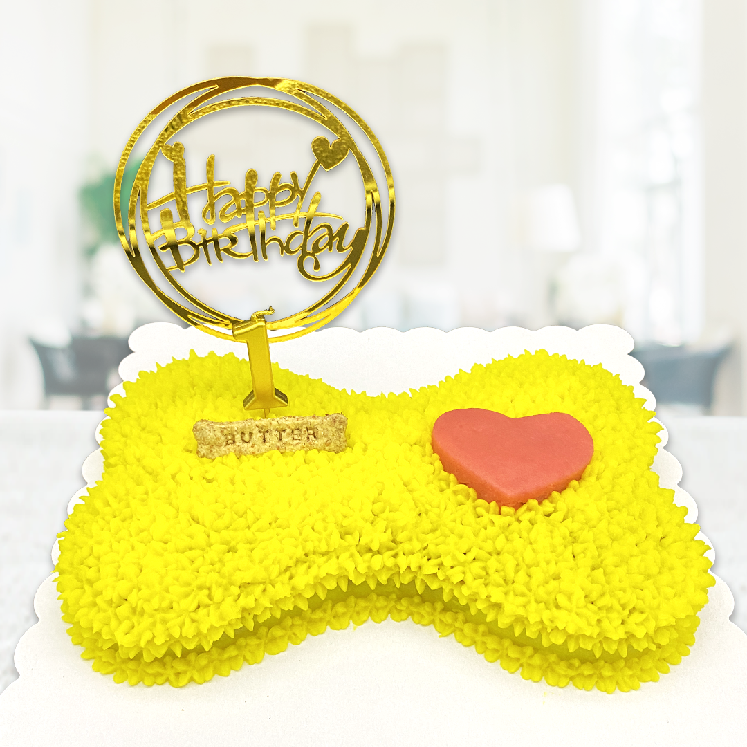 Big Dog Cake Bone-Shaped Heart Design