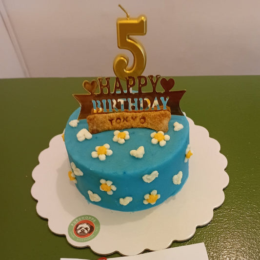 Hearts & Daisies Dog Cake