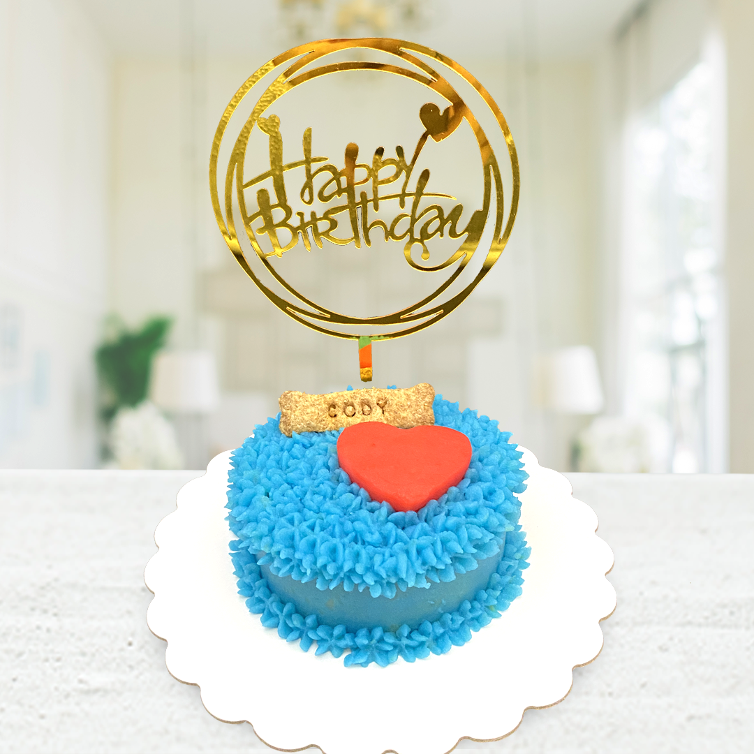 Small Dog Cake Heart Design