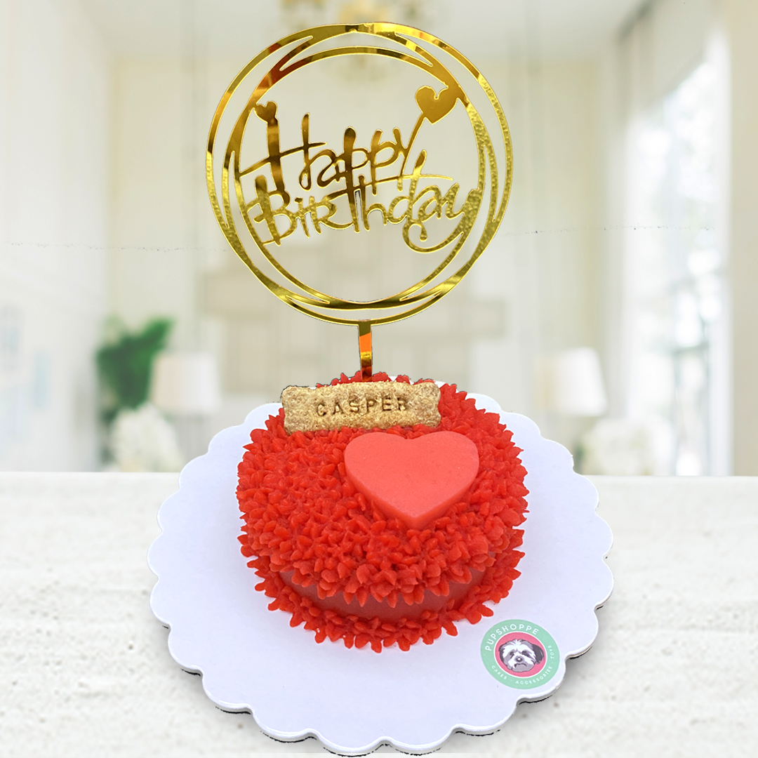 Small Dog Cake Heart Design