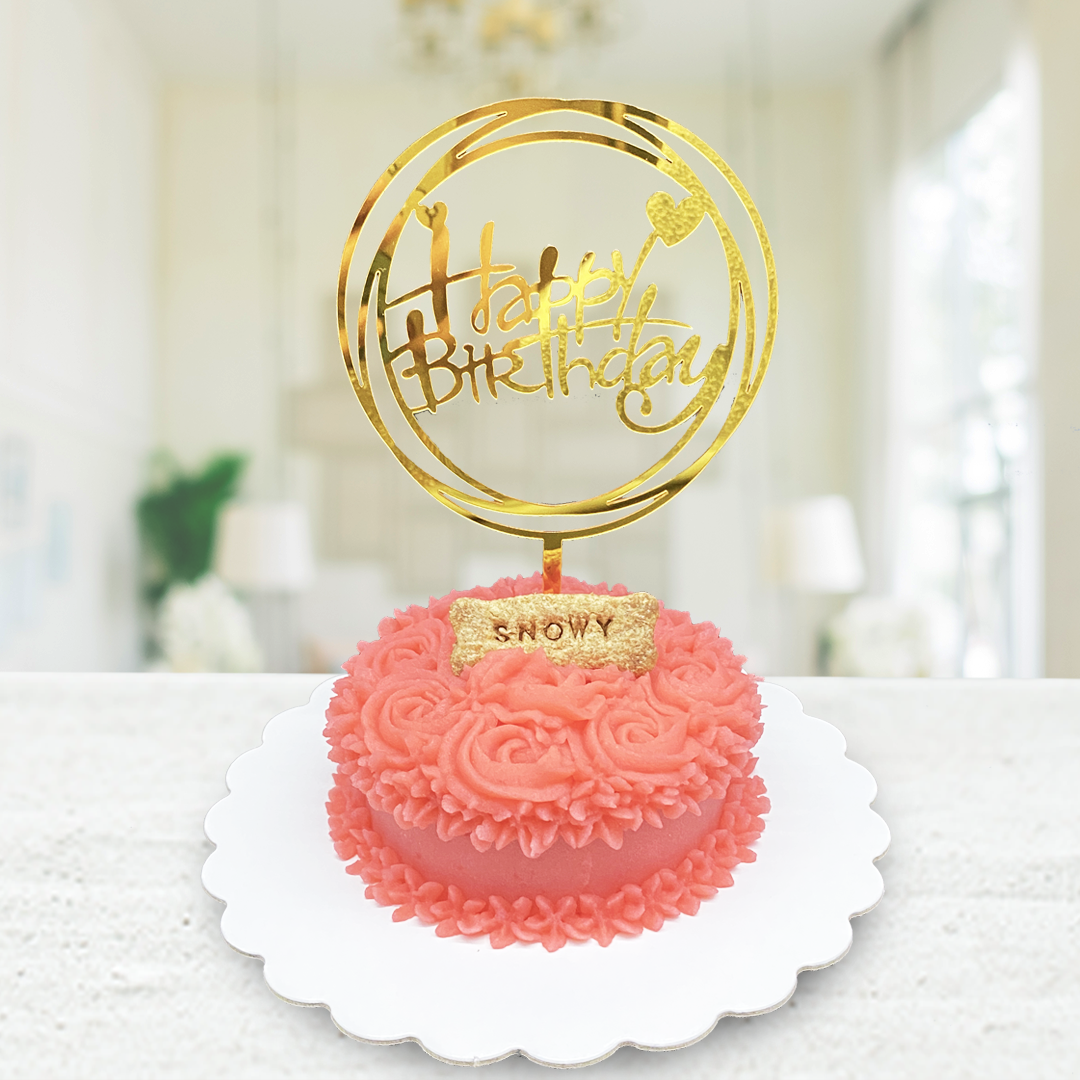 Small Dog Cake Roses Design