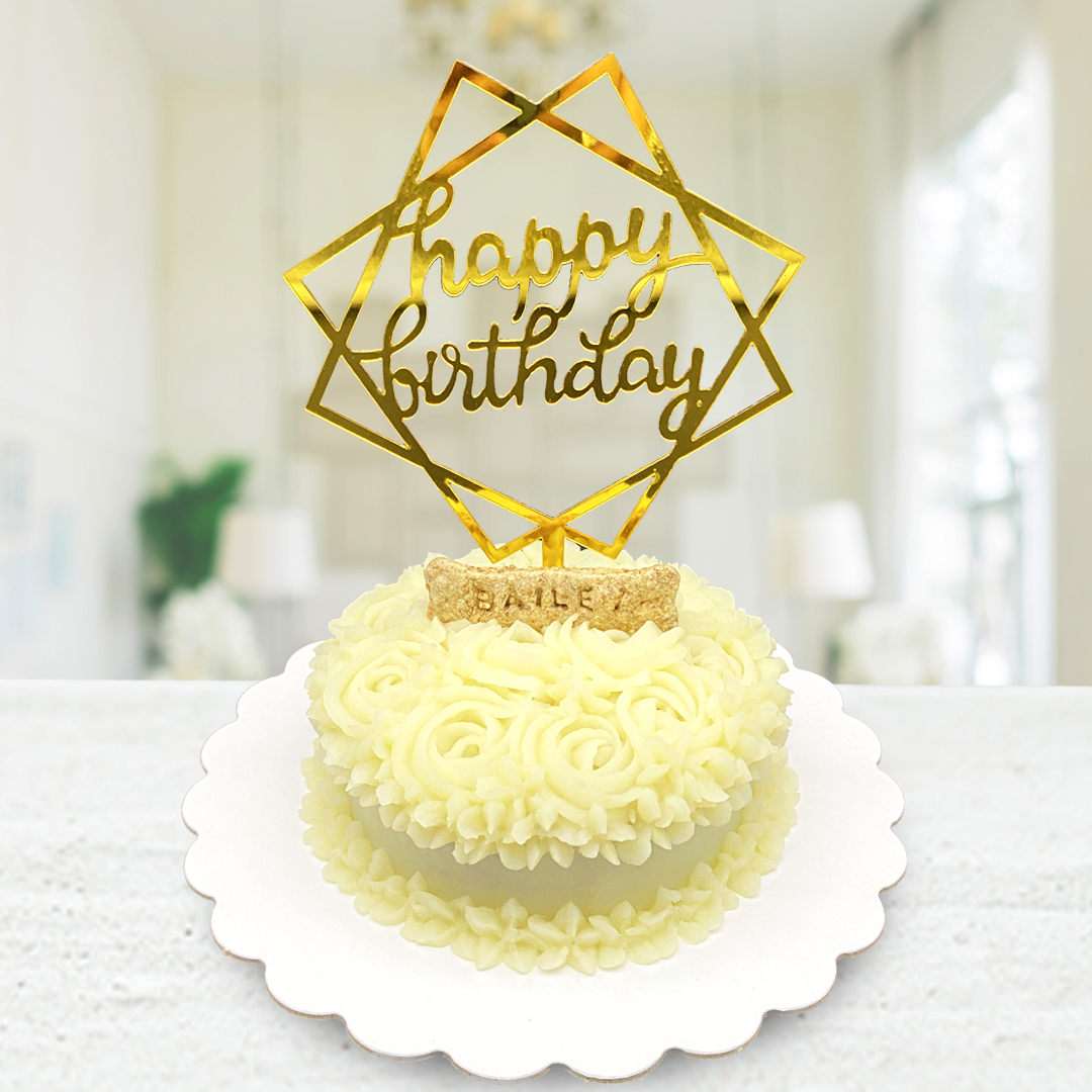 Small Dog Cake Roses Design