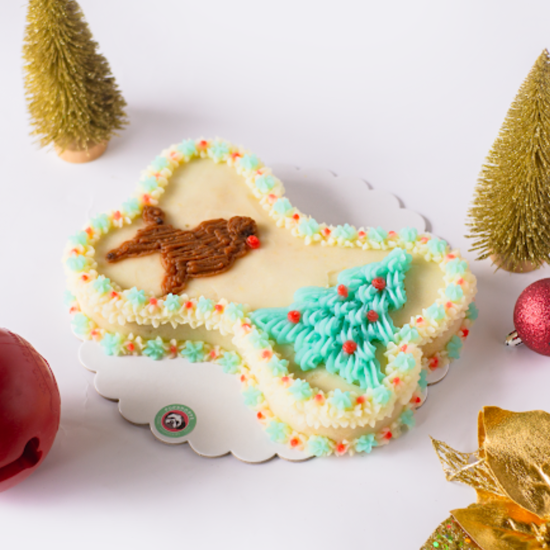 Bone Shape Christmas Tree & Rudolph Cake