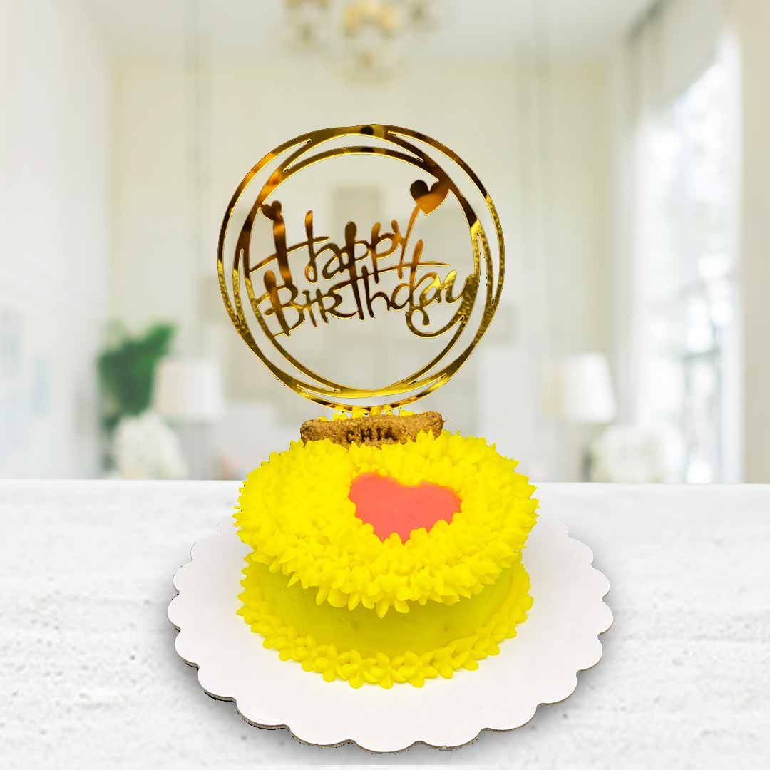 Small Dog Cake Heart Design