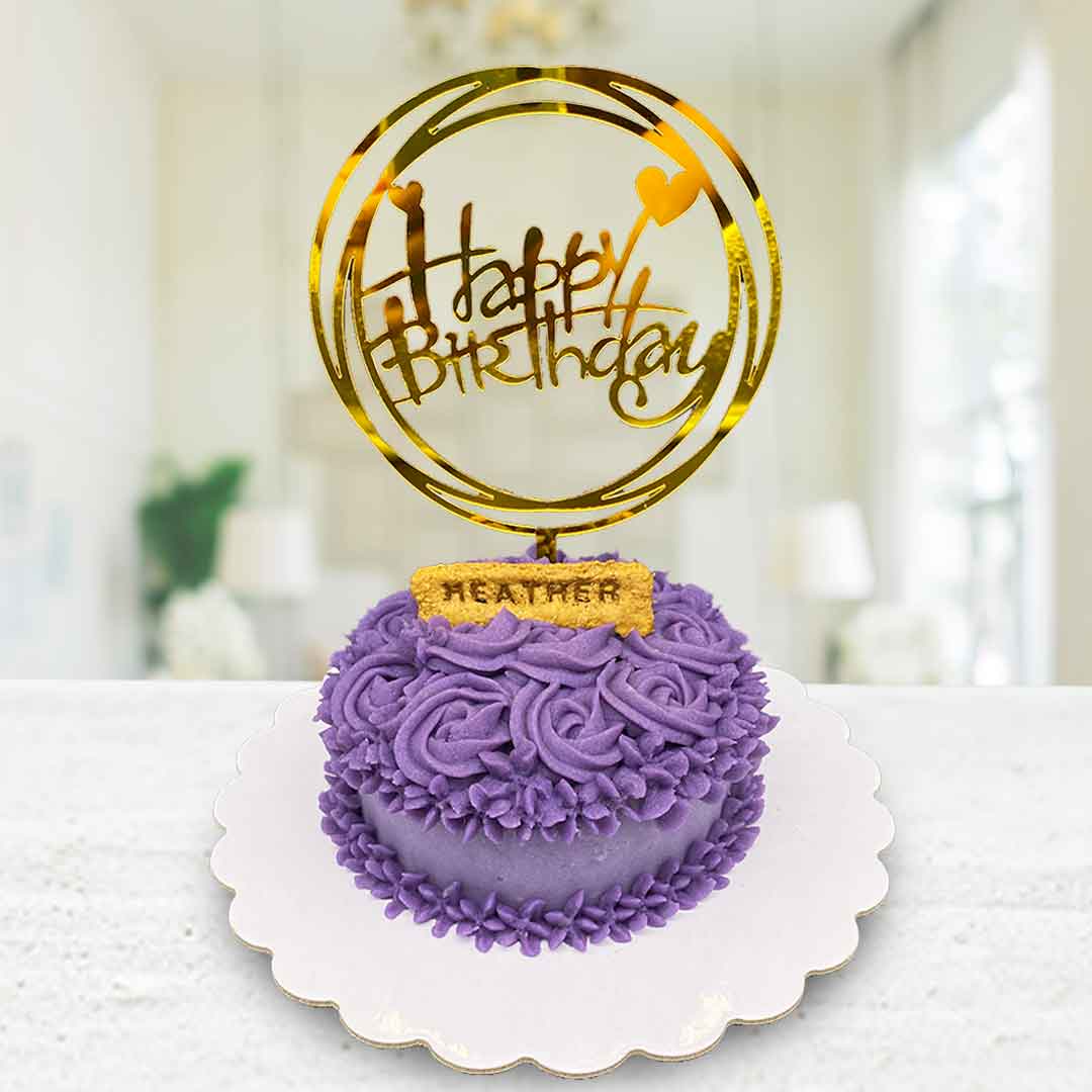 Small Dog Cake Roses Design