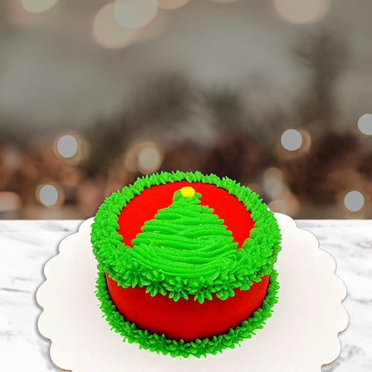 Dog Cake Christmas Tree Design