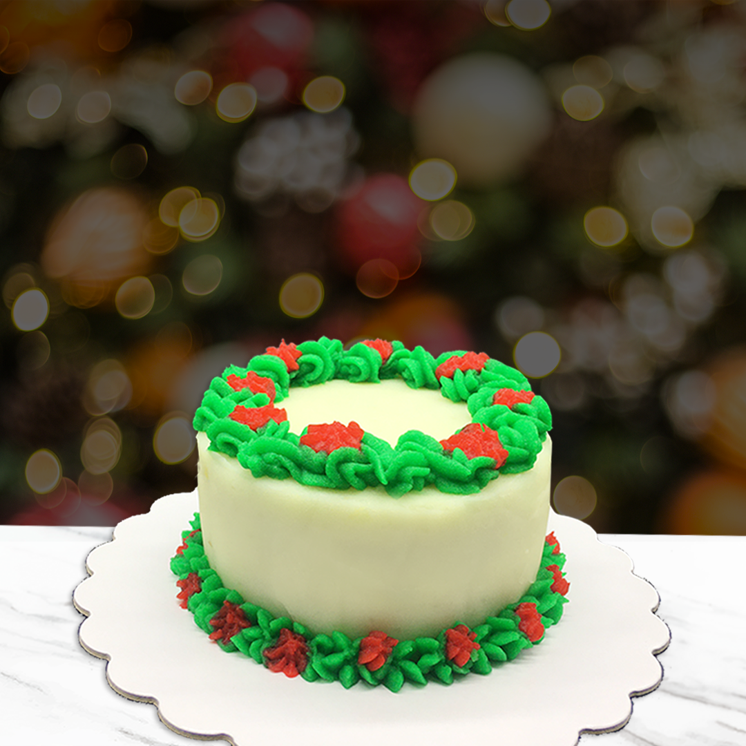Dog Cake Christmas Wreath Design