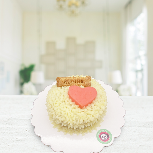 Small Dog Cake Heart Design